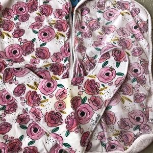 Copper pearl bib and burp cloth